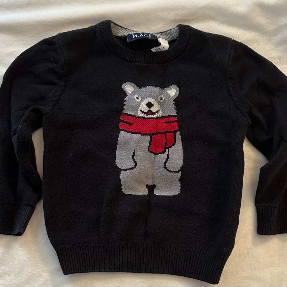 The Children's Place Black and Gray Sweater